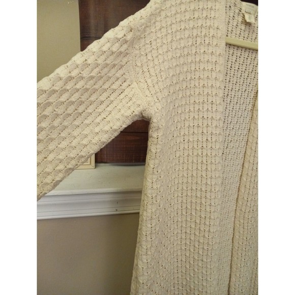 Nicole Miller artelier Ivory Knit 3/4 Sleeve Open Cardigan Sweater‎ Size S - Picture 2 of 12